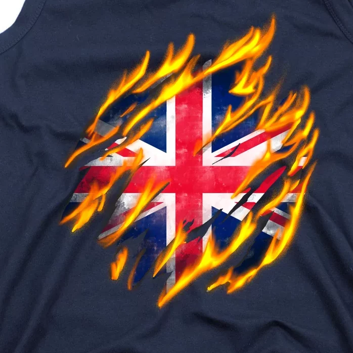 United Kingdom Flame Flag Tank Top