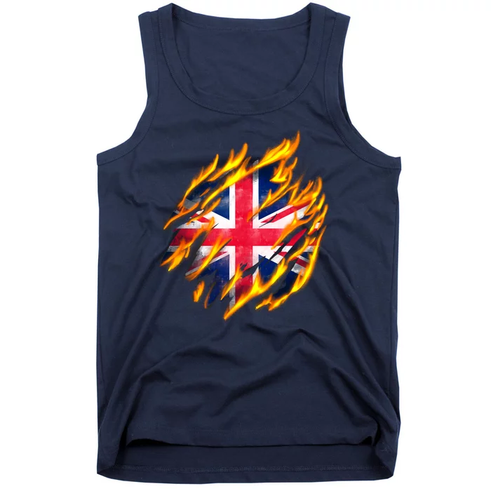 United Kingdom Flame Flag Tank Top