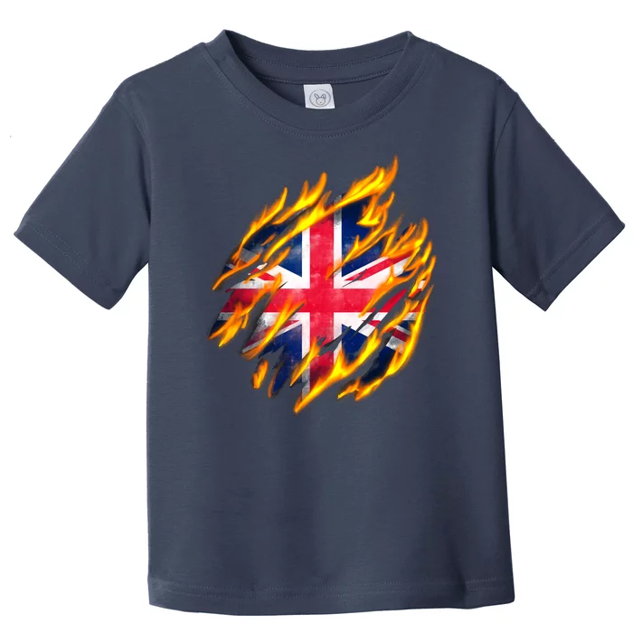 United Kingdom Flame Flag Toddler T-Shirt