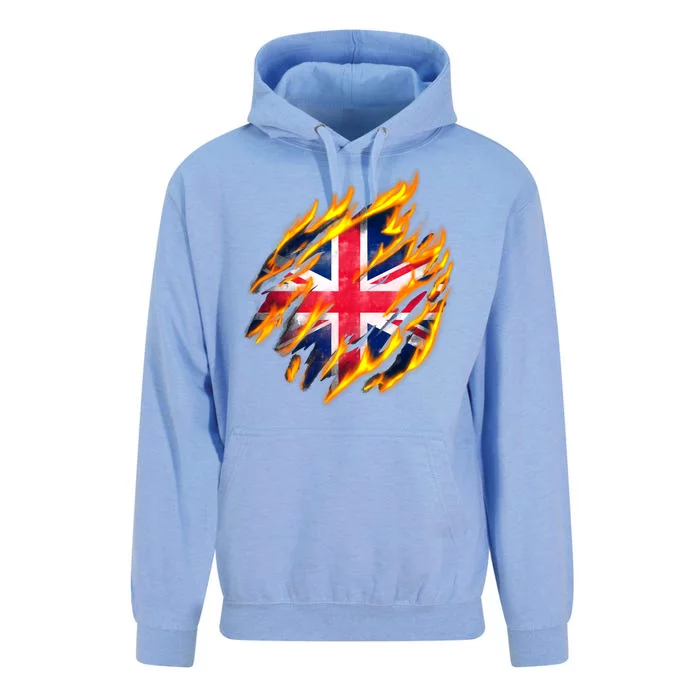 United Kingdom Flame Flag Unisex Surf Hoodie