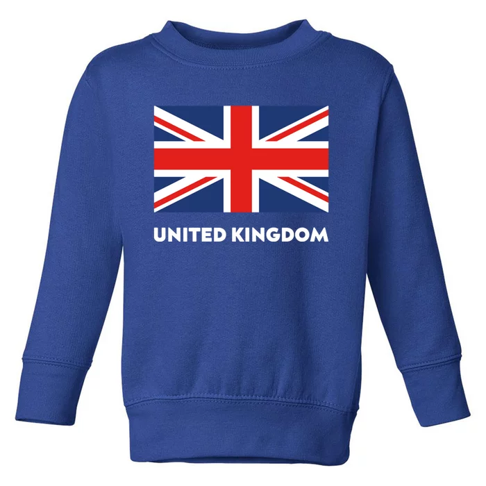 United Kingdom Flag White Blue And Red England Union Jack Great Gift Toddler Sweatshirt