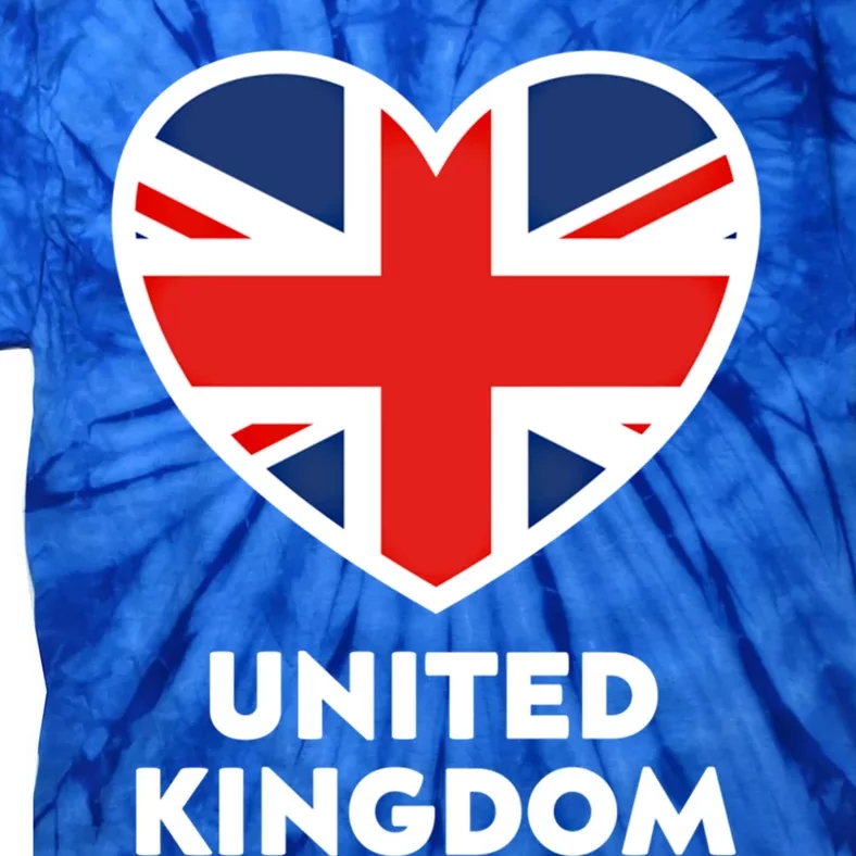 United Kingdom Flag Heart Shaped England Union Jack Gift Tie-Dye T-Shirt