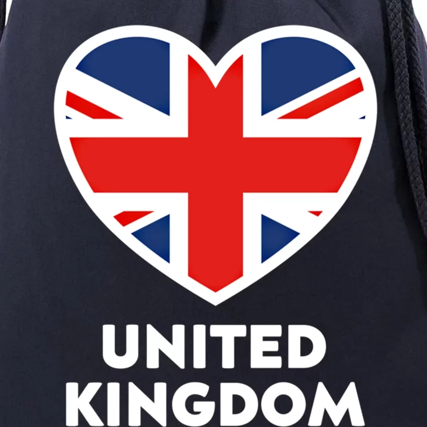 United Kingdom Flag Heart Shaped England Union Jack Gift Drawstring Bag