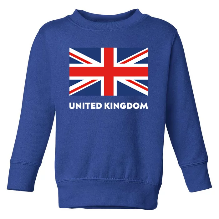 United Kingdom Flag White Blue And Red England Union Jack Gift Toddler Sweatshirt