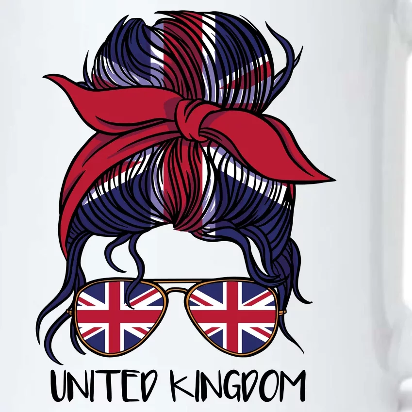 United Kingdom Flag Messy Girl Bun Black Color Changing Mug