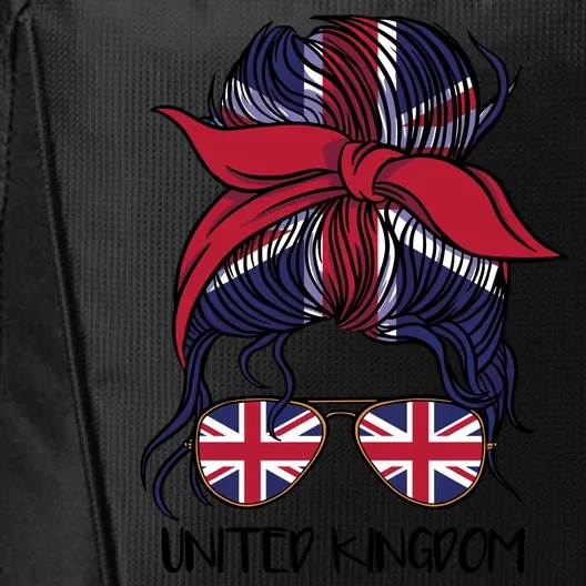 United Kingdom Flag Messy Girl Bun City Backpack