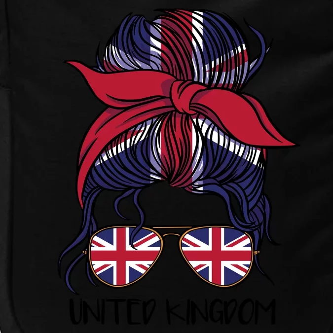 United Kingdom Flag Messy Girl Bun Impact Tech Backpack