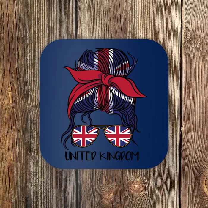 United Kingdom Flag Messy Girl Bun Coaster