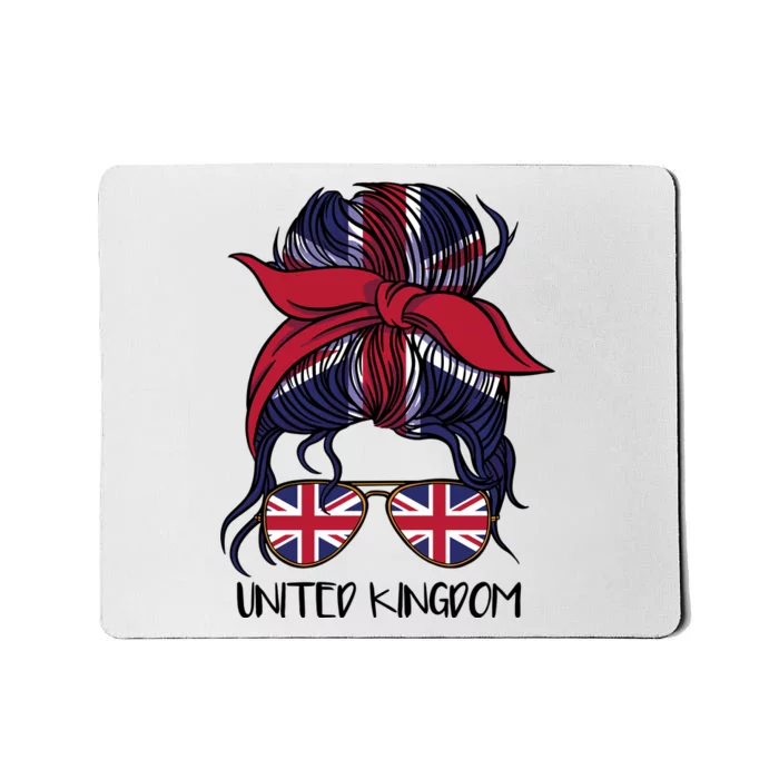 United Kingdom Flag Messy Girl Bun Mousepad