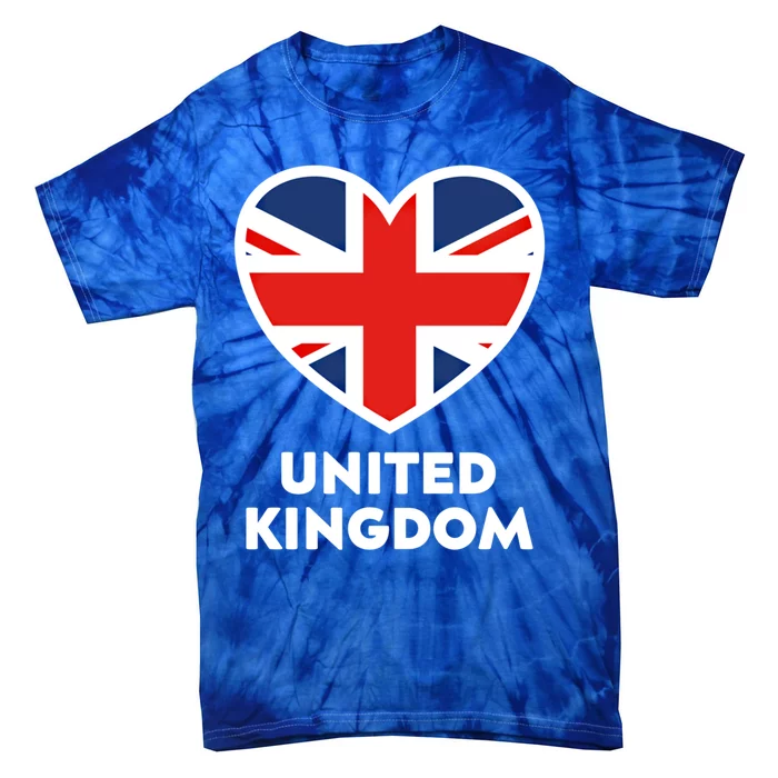 United Kingdom Flag Heart Shaped England Union Jack Great Gift Tie-Dye T-Shirt