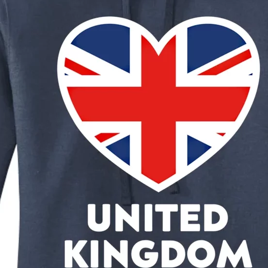 United Kingdom Flag Heart Shaped England Union Jack Great Gift Women's Pullover Hoodie