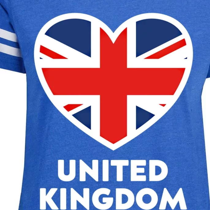 United Kingdom Flag Heart Shaped England Union Jack Great Gift Enza Ladies Jersey Football T-Shirt