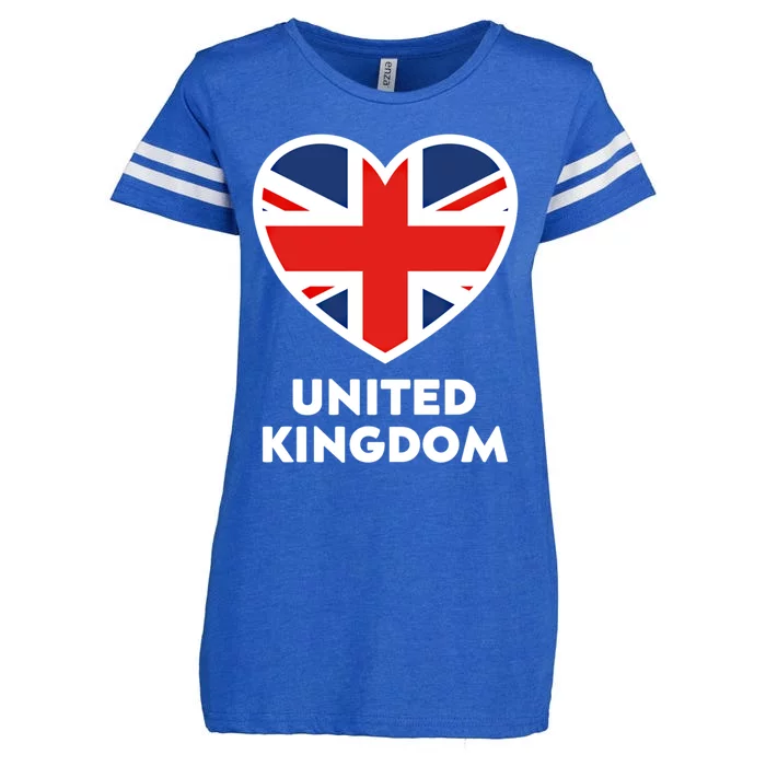 United Kingdom Flag Heart Shaped England Union Jack Great Gift Enza Ladies Jersey Football T-Shirt