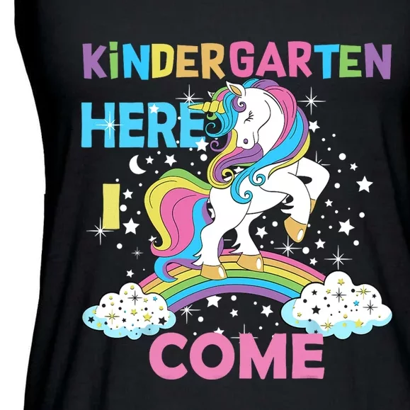 Unicorn Kindergarten Here I Come School Kindergarten Girl Ladies Essential Flowy Tank