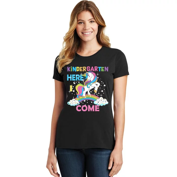 Unicorn Kindergarten Here I Come School Kindergarten Girl Women's T-Shirt