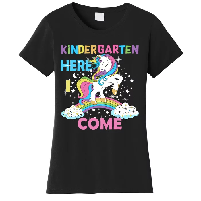 Unicorn Kindergarten Here I Come School Kindergarten Girl Women's T-Shirt