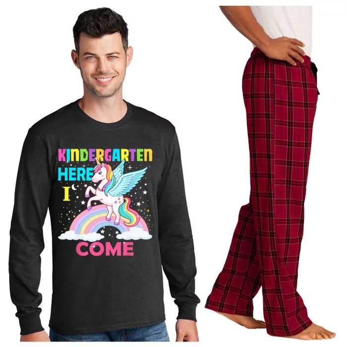 Unicorn Kindergarten Here I Come Back To School Long Sleeve Pajama Set