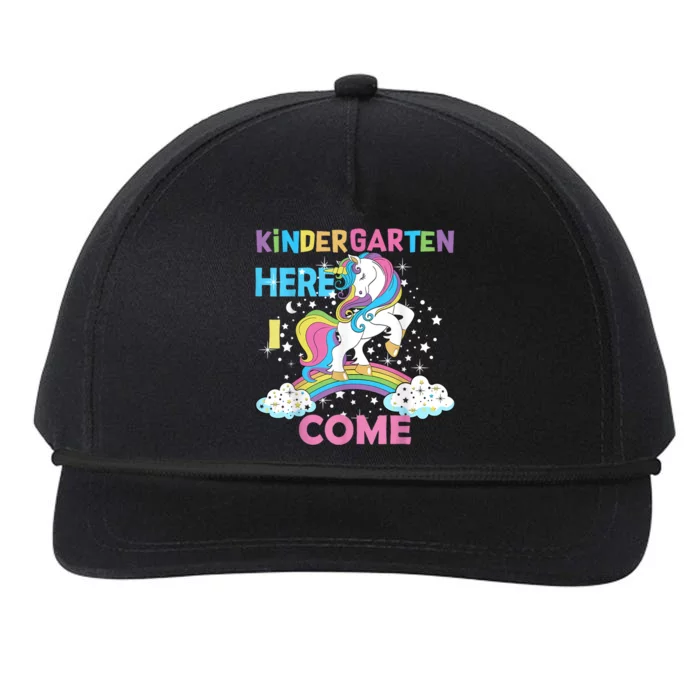 Unicorn Kindergarten Here I Come School Kindergarten Girl Snapback Five-Panel Rope Hat