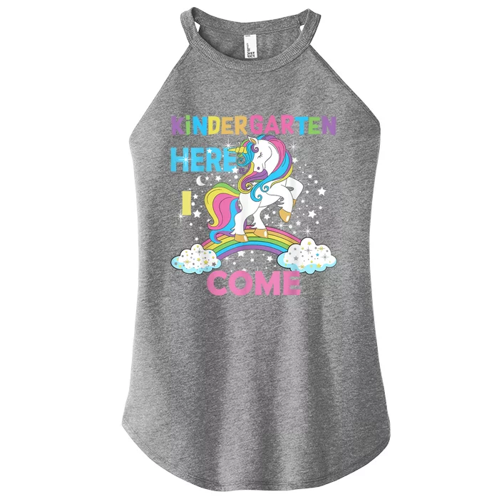 Unicorn Kindergarten Here I Come School Kindergarten Girl Women’s Perfect Tri Rocker Tank