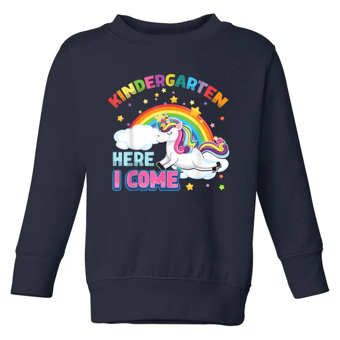 Unicorn Kindergarten Here I Come School Kindergarten Girl Toddler Sweatshirt