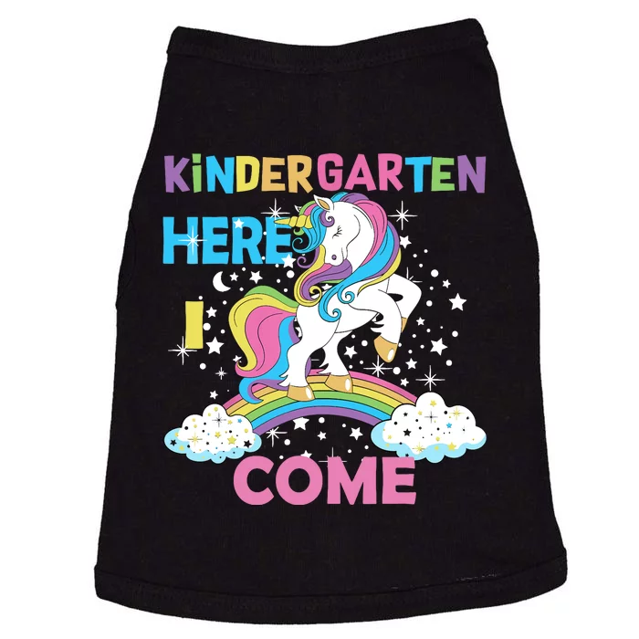 Unicorn Kindergarten Here I come School Kindergarten Girl Doggie Tank