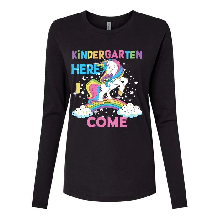 Unicorn Kindergarten Here I come School Kindergarten Girl Womens Cotton Relaxed Long Sleeve T-Shirt