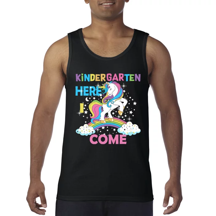 Unicorn Kindergarten Here I come School Kindergarten Girl Tank Top