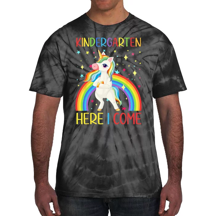 Unicorn Kindergarten Here I Come School Girl Back To School Tie-Dye T-Shirt