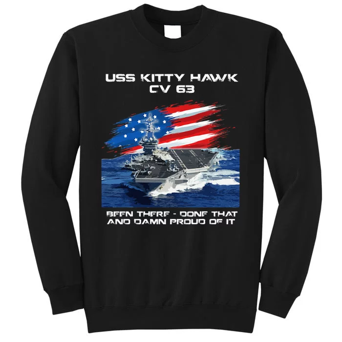 USS Kitty Hawk CV 63 Aircraft Carrier Veteran USA Flag Xmas Sweatshirt