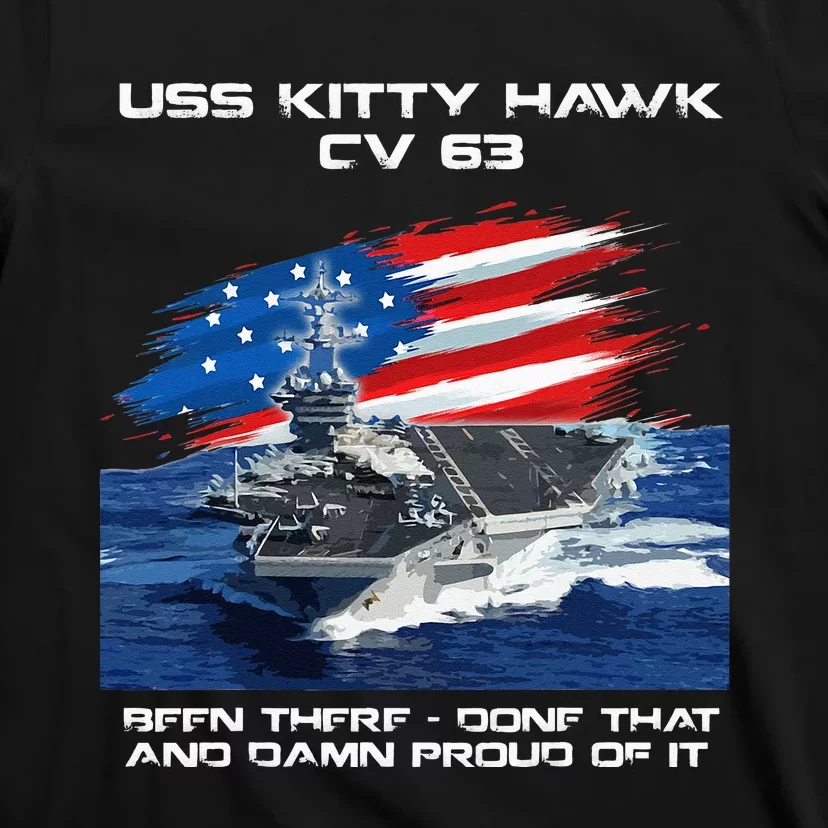 USS Kitty Hawk CV 63 Aircraft Carrier Veteran USA Flag Xmas T-Shirt