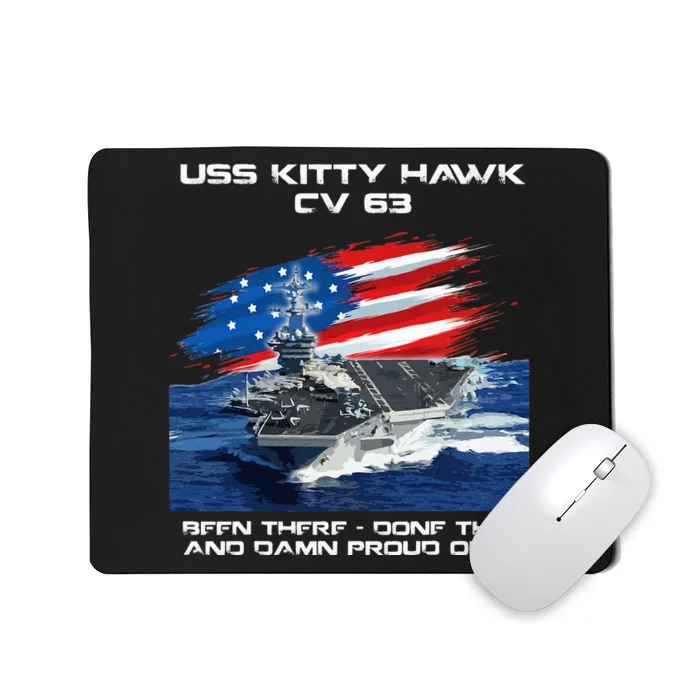 USS Kitty Hawk CV 63 Aircraft Carrier Veteran USA Flag Xmas Mousepad