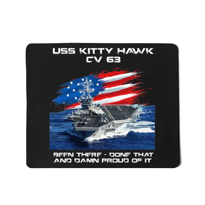 USS Kitty Hawk CV 63 Aircraft Carrier Veteran USA Flag Xmas Mousepad