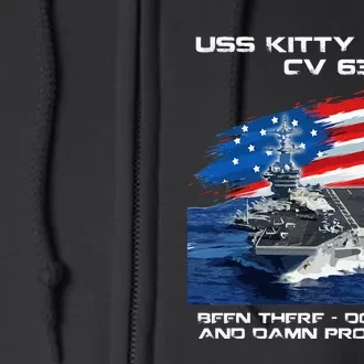 USS Kitty Hawk CV 63 Aircraft Carrier Veteran USA Flag Xmas Full Zip Hoodie