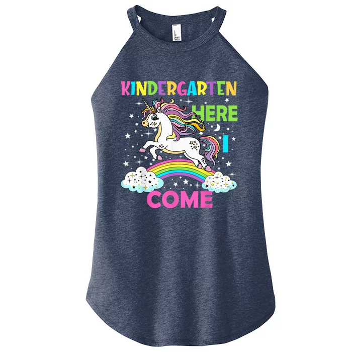 Unicorn Kindergarten Here I Come School Kindergarten Girl Women’s Perfect Tri Rocker Tank