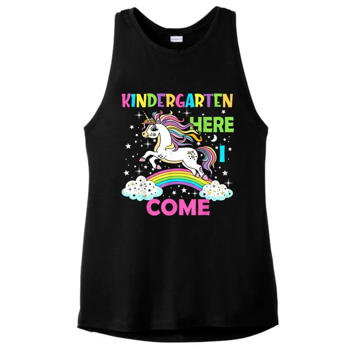 Unicorn Kindergarten Here I Come School Kindergarten Girl Ladies Tri-Blend Wicking Tank