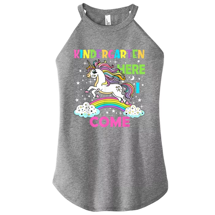 Unicorn Kindergarten Here I Come School Kindergarten Girl Women’s Perfect Tri Rocker Tank