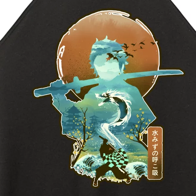 Ukiyo Breath Of Water Samurai Women’s Perfect Tri Rocker Tank