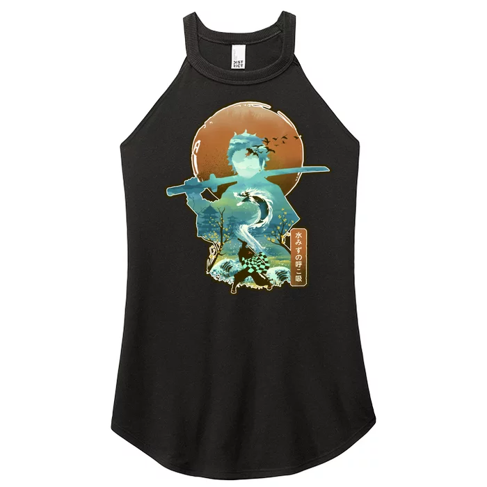 Ukiyo Breath Of Water Samurai Women’s Perfect Tri Rocker Tank