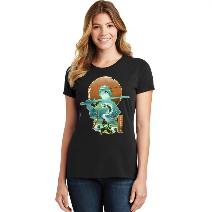 Ukiyo Breath Of Water Samurai Women's T-Shirt