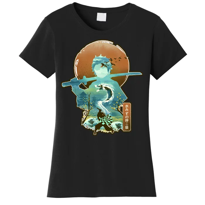 Ukiyo Breath Of Water Samurai Women's T-Shirt