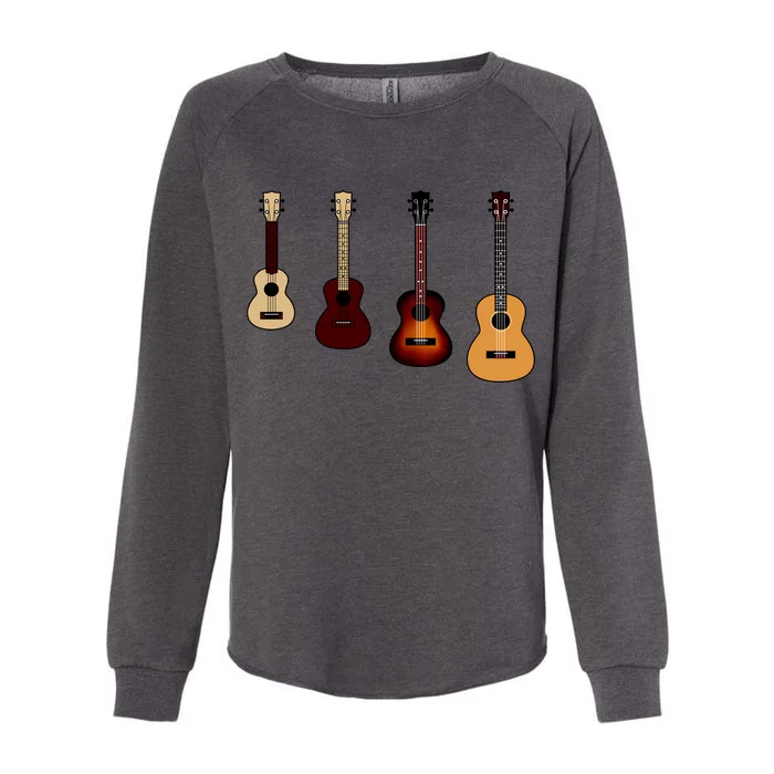 Ukulele Quad Womens California Wash Sweatshirt