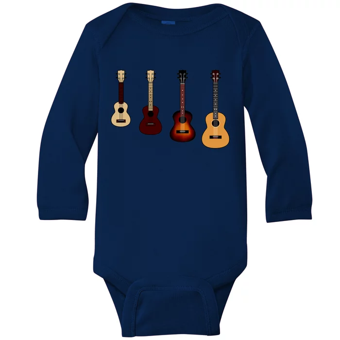 Ukulele Quad Baby Long Sleeve Bodysuit