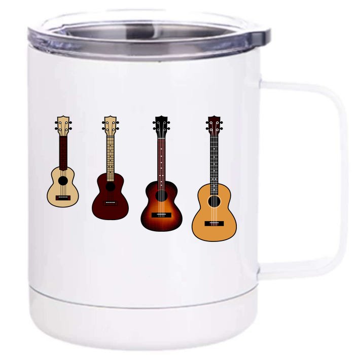 Ukulele Quad Front & Back 12oz Stainless Steel Tumbler Cup