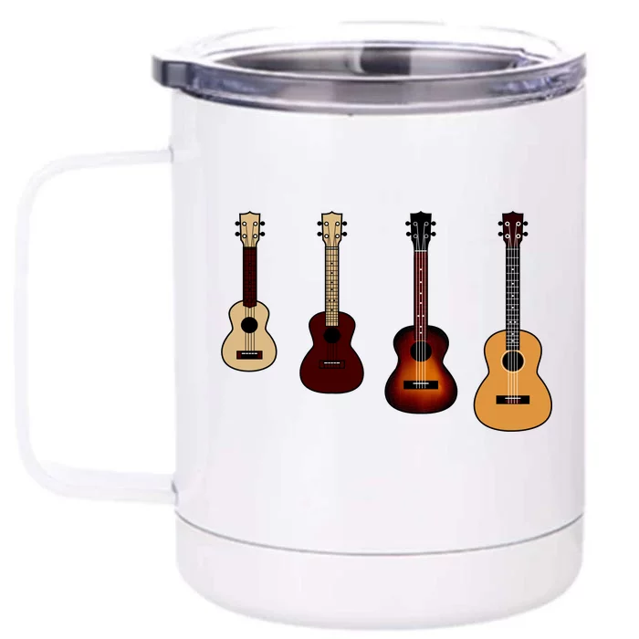 Ukulele Quad Front & Back 12oz Stainless Steel Tumbler Cup