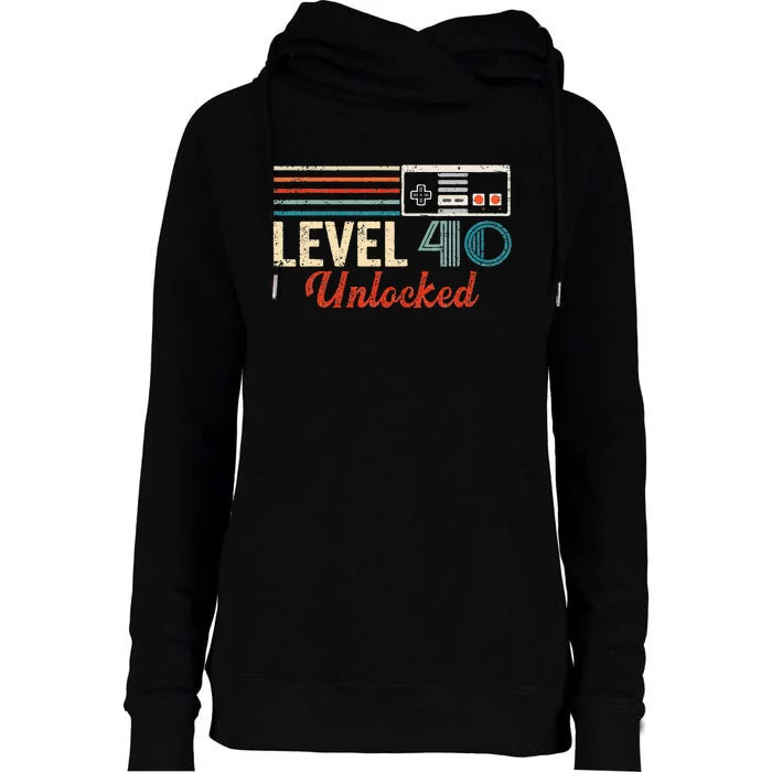 Unlocked Level 40 Birthday Boy Video Game Controller Womens Funnel Neck Pullover Hood