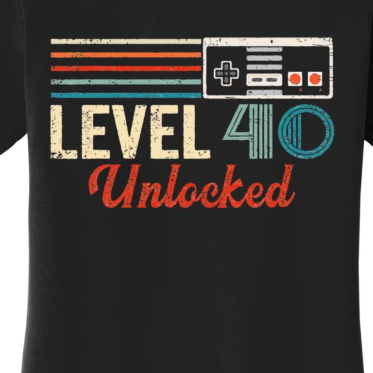 Unlocked Level 40 Birthday Boy Video Game Controller Women's T-Shirt