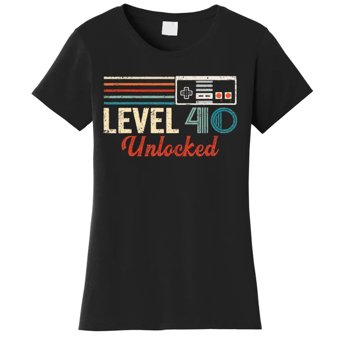 Unlocked Level 40 Birthday Boy Video Game Controller Women's T-Shirt