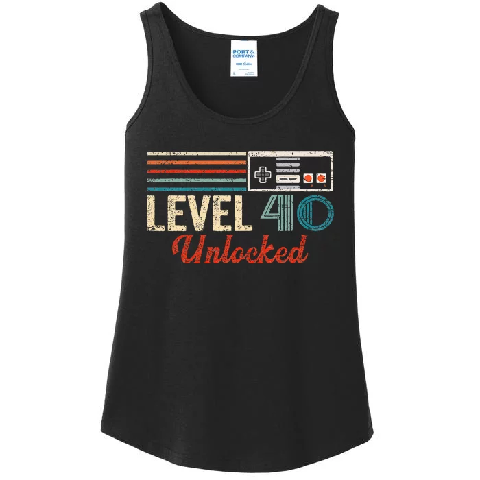 Unlocked Level 40 Birthday Video Game Controller Ladies Essential Tank