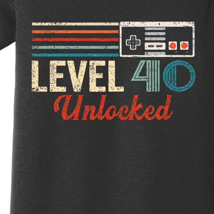 Unlocked Level 40 Birthday Video Game Controller Baby Bodysuit