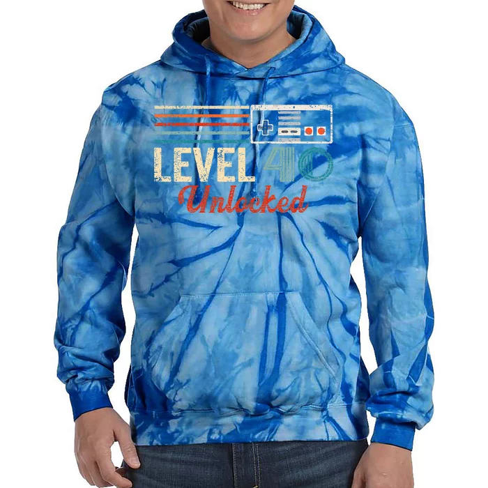 Unlocked Level 40 Birthday Tie Dye Hoodie